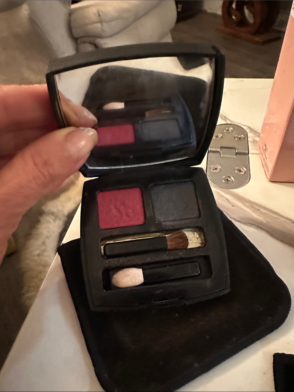 CHANEL Compact Powder Duo in White & Black Cases with Assorted Makeup - Picture 2 of 11